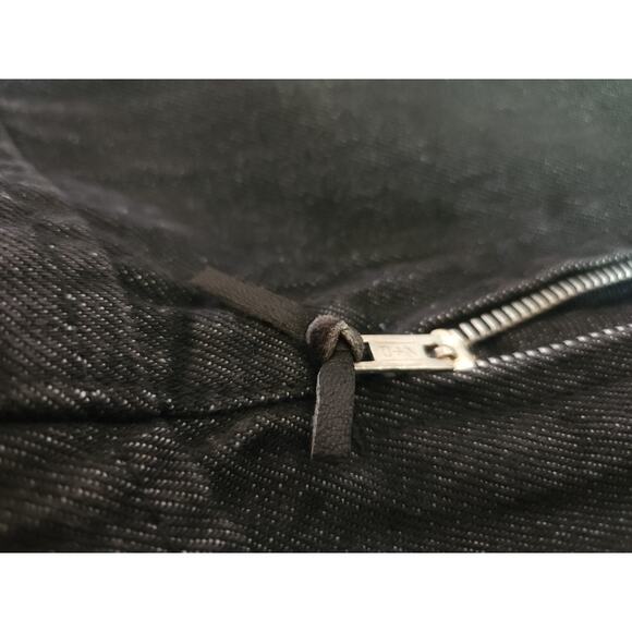 HUK.A.POO Vintage Jeans Jacket Men's Leather trimmed moto grunge RARE - Picture 9 of 9